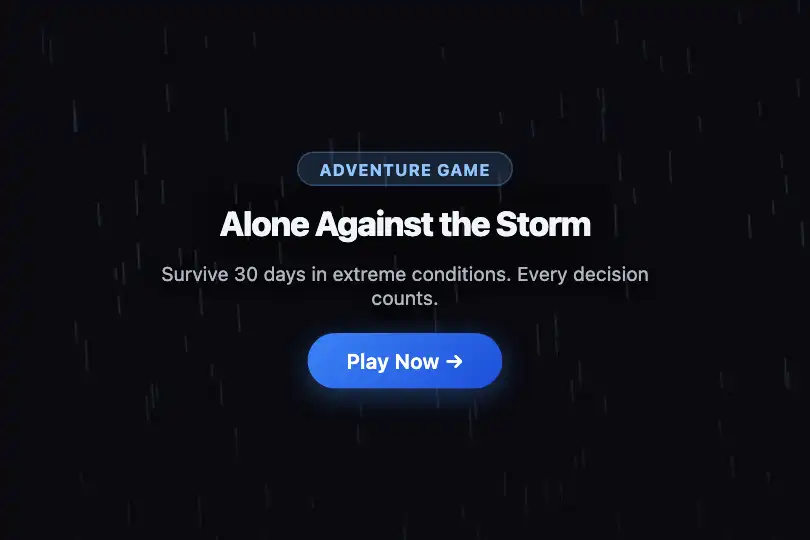 Hero / Landing — Atmospheric-themed launch page — Rain example 1