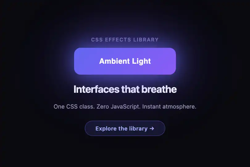 Hero / Landing — Glowing product launch badge — Ambient Light Glow example 1
