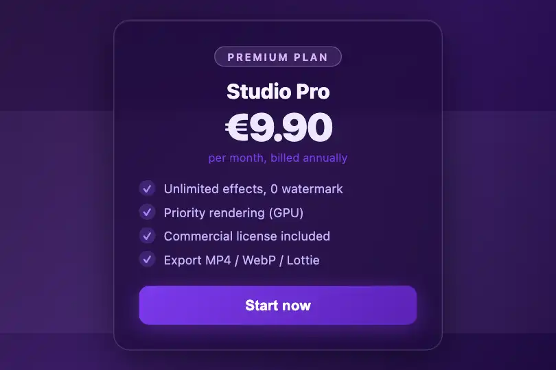 Conversion micro-interaction — Pricing modal background — Fog Layer example 3