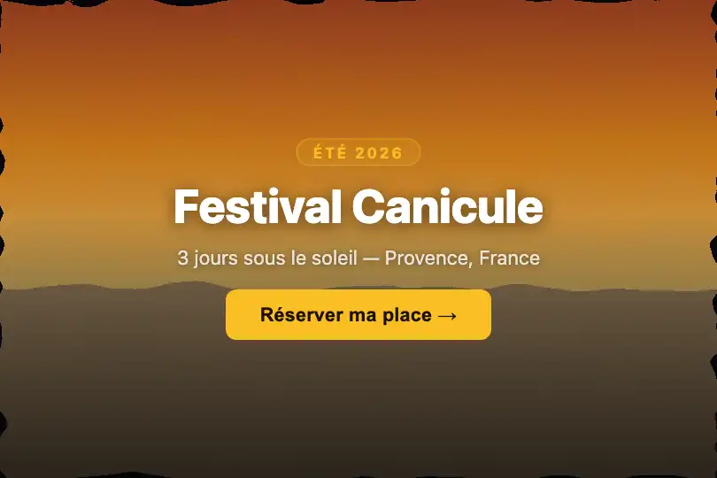 Hero / Landing — Bannière événement estival en plein air — Heat Haze exemple 1