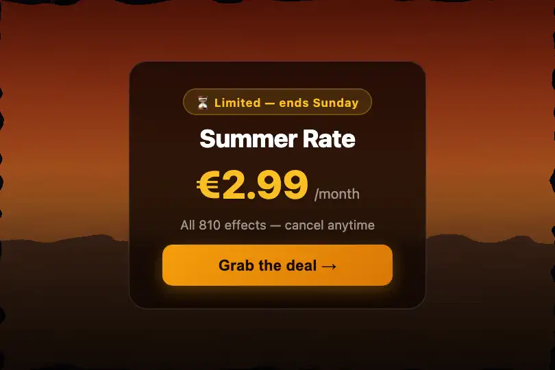 Conversion micro-interaction — Seasonal flash offer — Heat Haze example 3