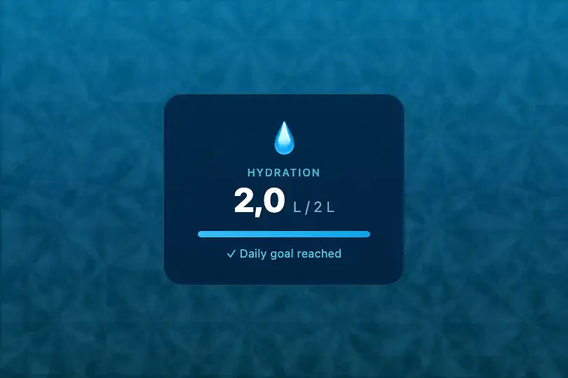 Product component — Hydration / health summary widget — Underwater Caustics example 2