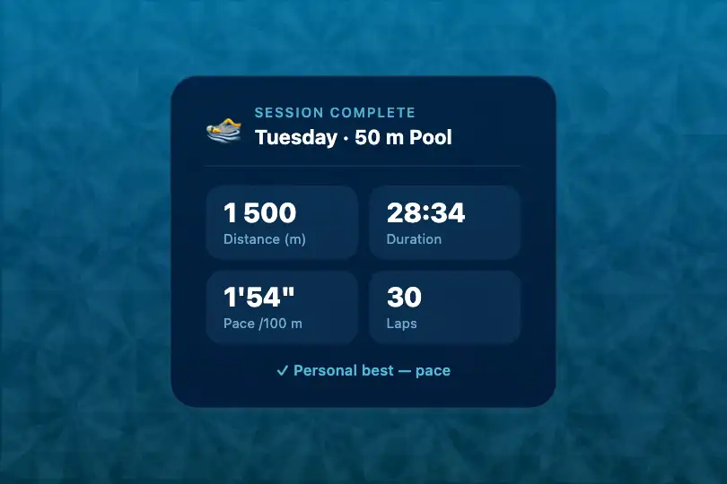 Swimming app — Session summary — Underwater Caustics example 3