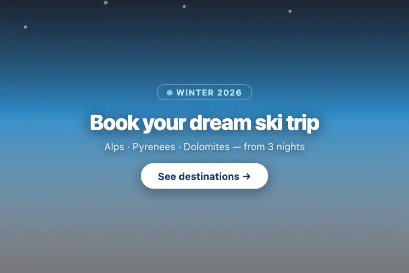 Hero / Landing — Winter travel offer — Snow Fall example 1