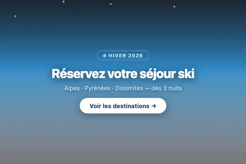 Hero / Landing — Offre hivernale de voyage — Snow Fall exemple 1