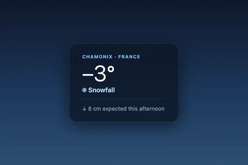 Product component — Snowfall weather widget — Snow Fall example 2