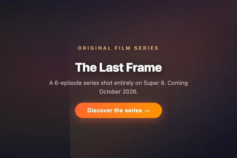 Hero / Landing — Film title sequence or editorial homepage — Light Leak example 1