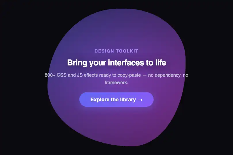 Hero / Landing — Creative service banner — Morphing Blob example 1