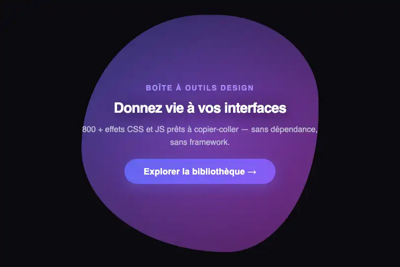 Hero / Landing — Bannière de service créatif — Morphing Blob exemple 1