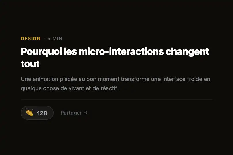Clap sur article — 30 particules depuis l'icône, à l'échelle naturelle — Particle Explosion exemple 3