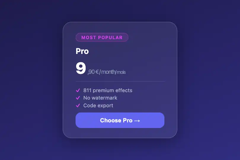 Product component — 'Choose this plan' button on a pricing card — Liquid Button example 2