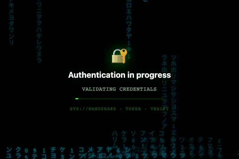 Conversion micro-interaction — Authentication / loading screen — Matrix Rain example 3