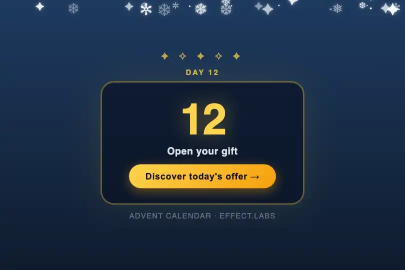Advent calendar — Daily reveal screen — Snow Fall example 3