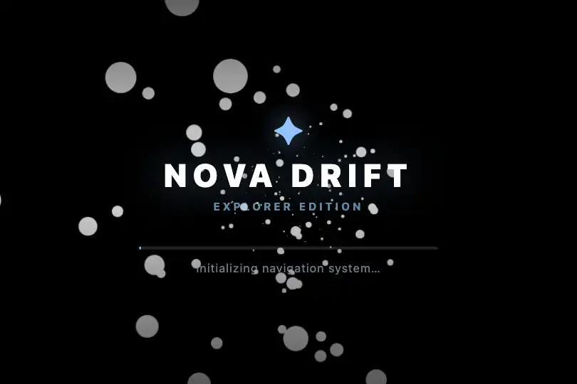 Loading screen — Full-screen spatial game or app — Starfield example 2