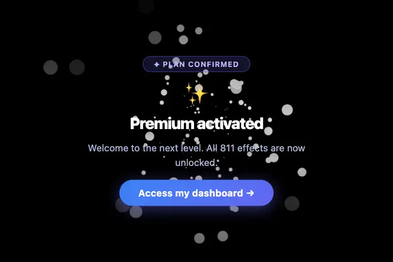 Conversion micro-interaction — Premium access confirmed — Starfield example 3