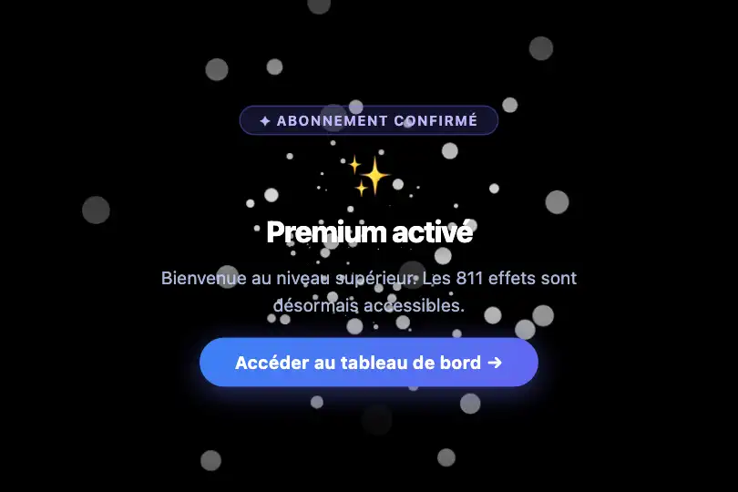 Micro-interaction de conversion — Confirmation d'accès premium — Starfield exemple 3