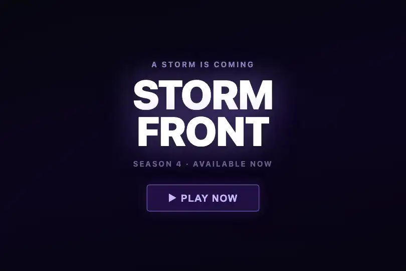 Storm Game — Full-frame lightning title screen — Lightning example 3