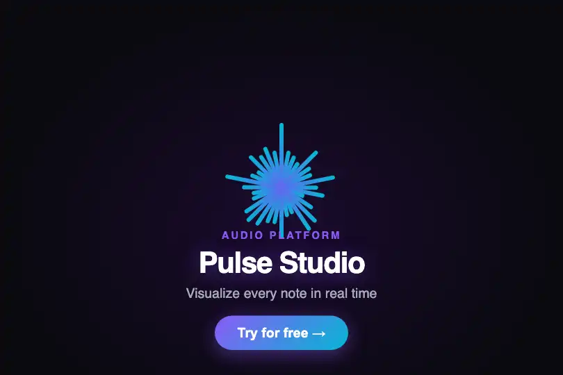 Hero / Landing — Audio app homepage — Circular Visualizer example 1