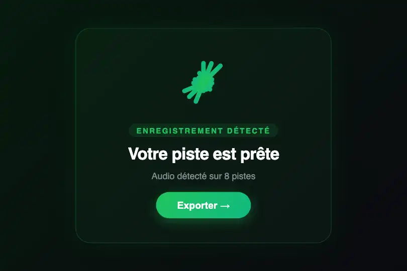 Micro-interaction de conversion — Confirmation d'enregistrement — Circular Visualizer exemple 3
