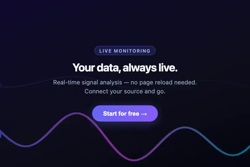 Hero / Landing — SaaS signal line background — Wave Form example 1