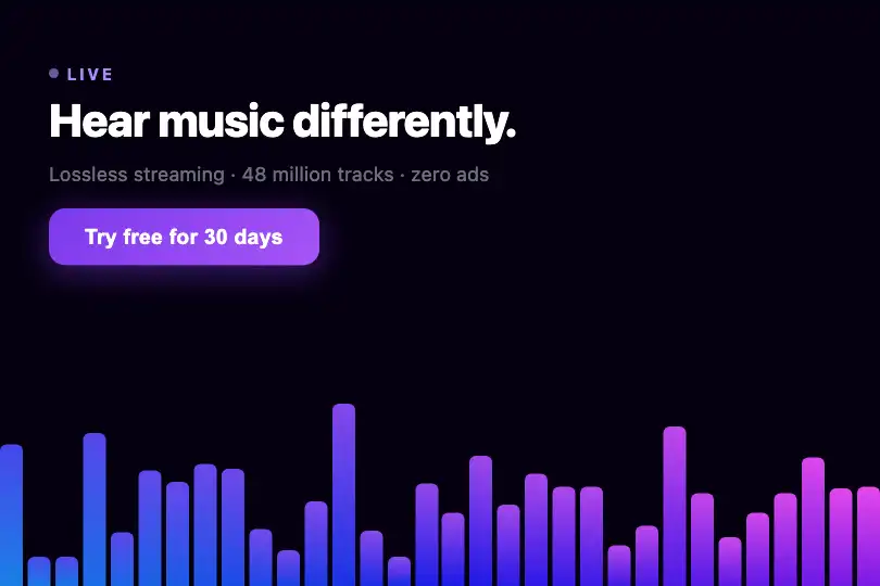 Hero / Landing — Audio streaming visualizer — Spectrum Gradient example 1