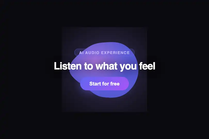 Hero / Landing — Audio brand visual — Blob Morph example 1