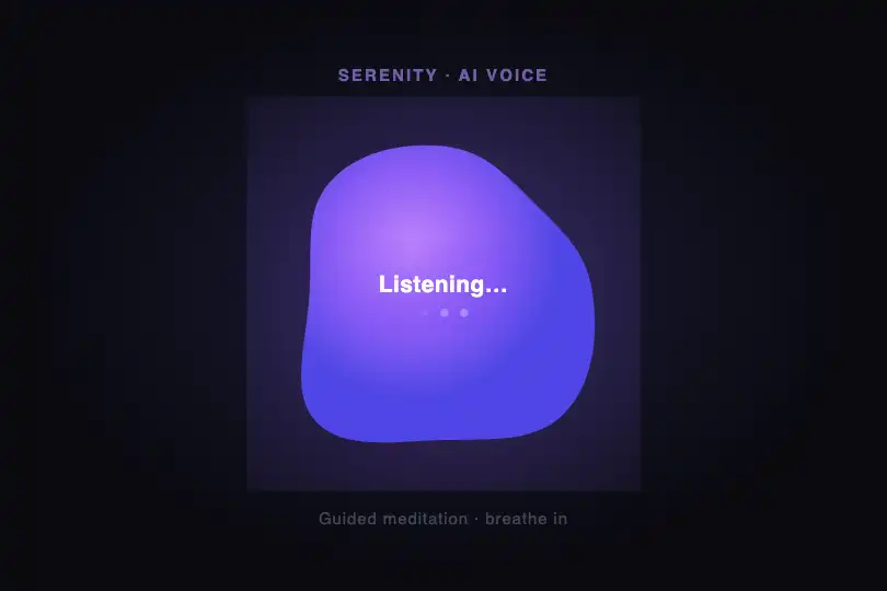 Voice Visualizer — AI Assistant & Guided Meditation — Blob Morph example 3