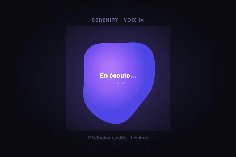 Visualiseur vocal — Assistant IA & méditation guidée — Blob Morph exemple 3
