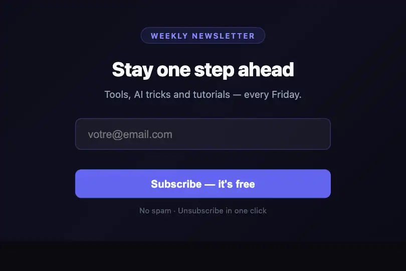 Hero / Landing — Newsletter sign-up with audio feedback — Typing Sound Input example 1