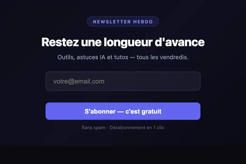 Hero / Landing — Inscription newsletter avec retour sonore — Typing Sound Input exemple 1