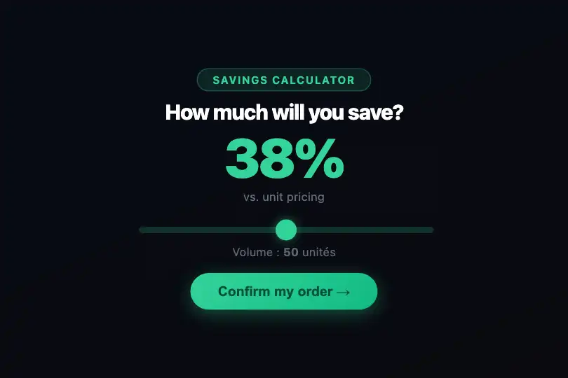 Conversion micro-interaction — Quantity selector — Slider Tick Sound example 3