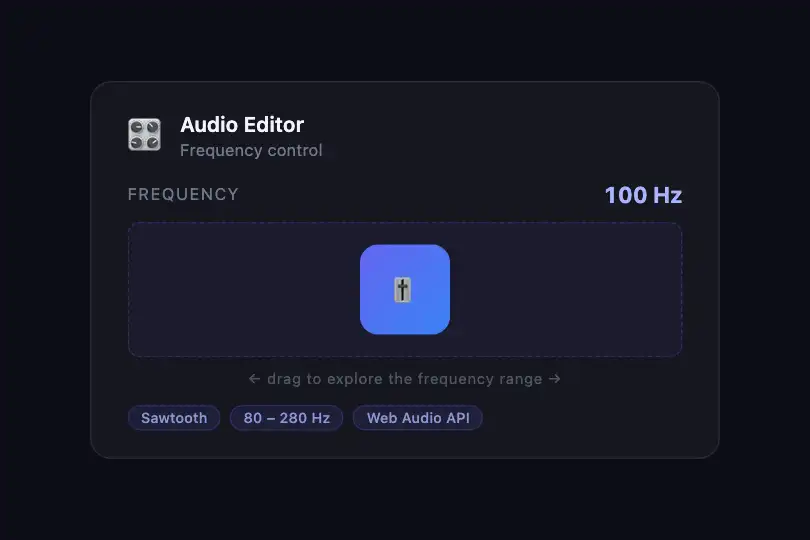 Product component — Frequency slider in an audio settings panel — Drag Feedback Sound example 2