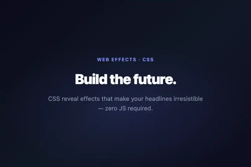 Landing page — Hero title reveal — Slide Reveal example 1