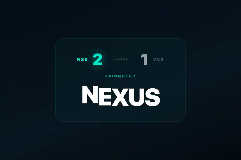 Score live e-sport — révélation du vainqueur — Wave Effect exemple 2