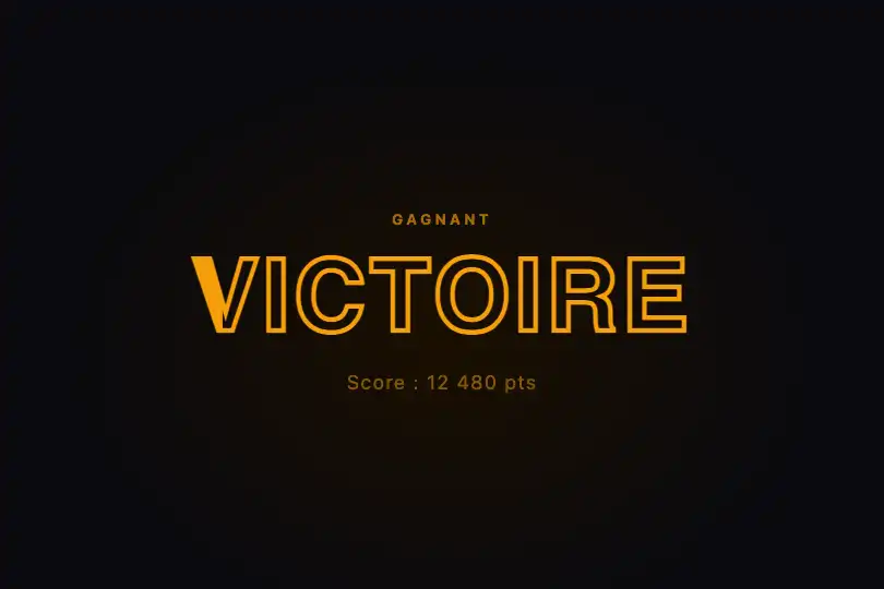 Fin de partie — Révélation dramatique du résultat — Stroke Animation exemple 3