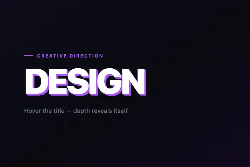 Typographic hero title — Agency or portfolio — Shadow Pop example 1