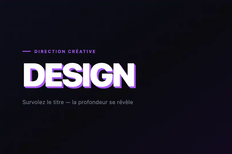 Titre hero typographique — Agence ou portfolio — Shadow Pop exemple 1