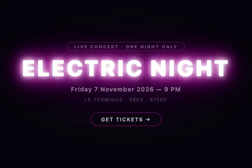 Digital poster — Artist name or festival title — Neon Flicker example 3
