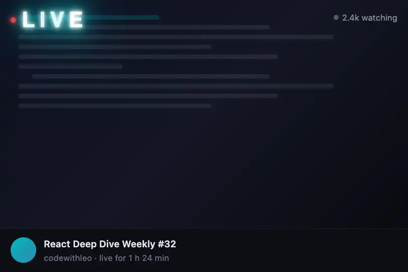 'LIVE' badge in a streaming interface — Neon Flicker Text example 2