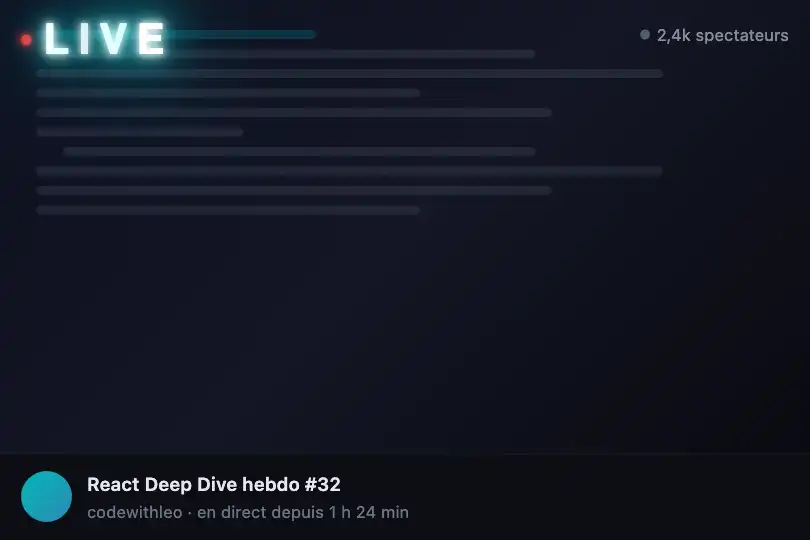Badge « LIVE » dans une interface de streaming — Neon Flicker Text exemple 2