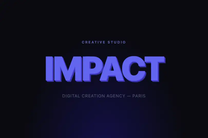 Landing page hero — Creative studio or agency — 3D Extrude Text example 1