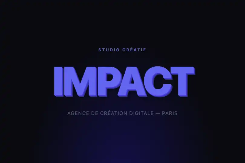 Hero de landing page — Studio ou agence créative — 3D Extrude Text exemple 1