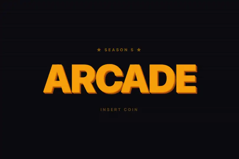 Arcade logotype — Full-screen game title — 3D Extrude Text example 2