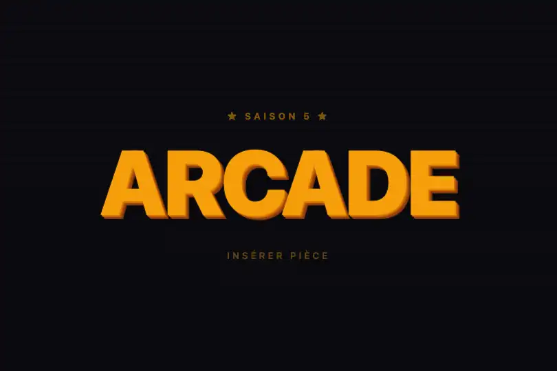 Logotype arcade — Titre de jeu plein écran — 3D Extrude Text exemple 2