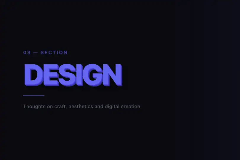 Section heading — Long-form article in dark mode — 3D Extrude Text example 3