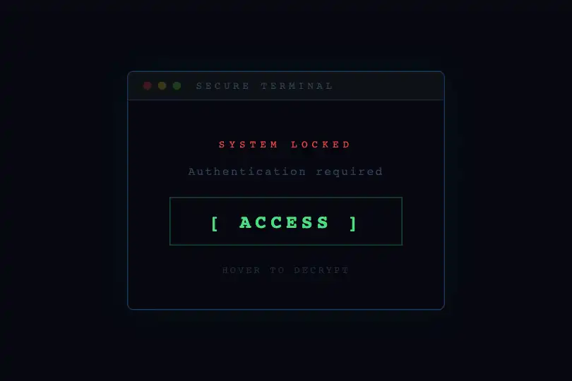 Cyberpunk button — Access revealed on hover — Scramble Text example 3
