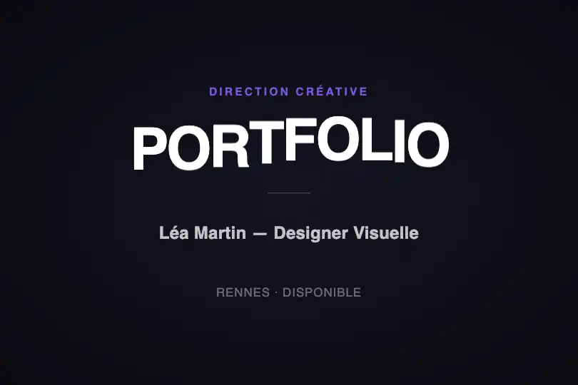 Landing portfolio — Accroche animée plein écran — Wave Animation V2 exemple 1