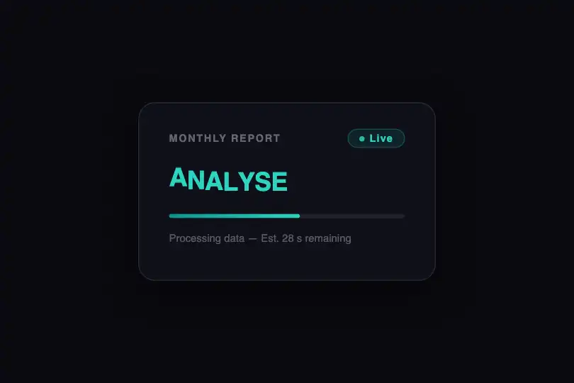 App interface — Animated processing status label — Wave Animation V2 example 2
