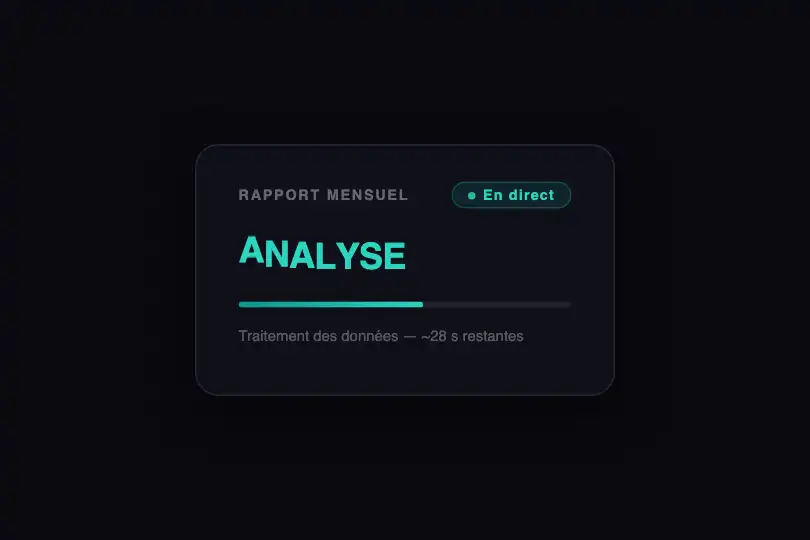 Interface app — Label d'état de traitement animé — Wave Animation V2 exemple 2