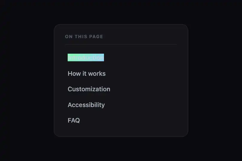 Secondary navigation — Links with a marker on hover — Highlight Marker example 2